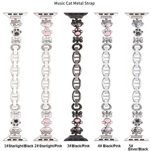 BEEFLYPOWER Correa Metálica Musical con Diseño de Gato, 18 20 22mm, para <span class=keywords><strong>Apple</strong></span> Series 11 10 9, Correa para Reloj Huawei <span class=keywords><strong>Xiaomi</strong></span>, Accesorios para Pulsera - Product Image 5