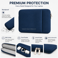 Housse d'ordinateur portable en mousse protectrice avec fermeture éclair, étui de transport souple antichoc, sac d'ordinateur portable personnalisé pour 13 pouces