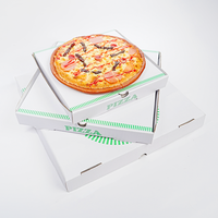 Caja de Pizza Corrugada Desechable Ecológica con Logotipo Personalizado para Restaurante, con Laminado Mate y Relieve