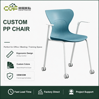 Chaise en plastique avec roulettes, chaise de bureau pivotante, chaises de salle à manger avec roulettes, chaise de réunion empilable, chaises d'école