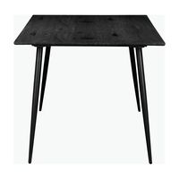 Table à manger carrée 4 places en bois MDF noir de style minimaliste moderne italien, pieds en métal robustes, imperméable, écologique