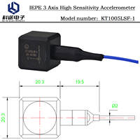 IEPE Triaxialer Beschleunigungssensor 1V/g ICP Piezoelektrischer Dreiachsen-Vibrationsbeschleunigungssensor ±5g zur Mikrovibrationsüberwachung