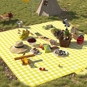 Tapis de pique-nique en gros, couverture d'extérieur pour la plage et les prairies, pliable, portable, facile à nettoyer, imperméable - Product Image 2