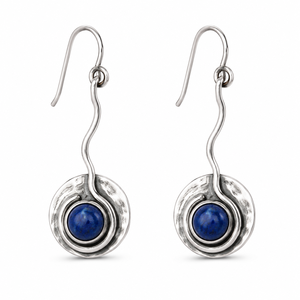 Orecchini Pendenti Vintage Blu con Filo Intrecciato, Stile Artigianale, Gioielli di Moda per Donne - Product Image 1