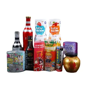 Bottled Beverage shrink sleeves labels PVC can liquor shrink logo shrink label sleeve digital printing