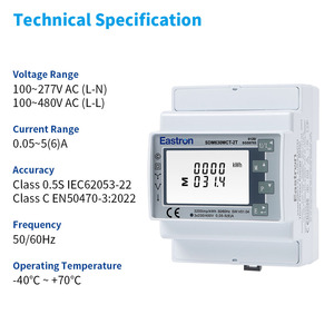 Compteur multifonction triphasé Eastron SDM630MCT-2T, 2 tarifs, communication RS485 Modbus RTU - Product Image 4