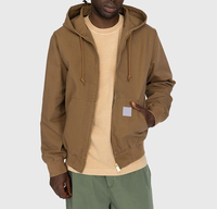 Blouson Bomber en Toile Durable pour Homme, Entièrement Zippé, Imprimé, à Capuche, Vêtement d'extérieur Automne, Couleur Unie, Streetwear, Uniforme d'Équipe Universitaire