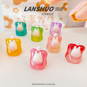 จี้เรซิ่นรูปกระต่าย 3 มิติ Lanshuo ชุดเครื่องประดับจิ๋ว DIY ของตกแต่งโต๊ะทำงาน อุปกรณ์เสริมโทรศัพท์มือถือ - Product Image 4