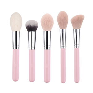 Venta al por mayor de madera de calidad sintética superior maquillaje brocha única base en polvo contorno Rosa maquillaje brochas Etiqueta Privada - Product Image 1