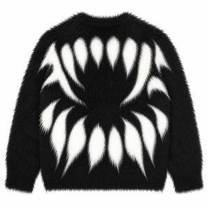 Maglione in Mohair Personalizzato con LOGO per Uomo, Manica Lunga, Collo Tondo, Pullover Lavorato a Maglia, Maglione Invernale Morbido in Mohair Personalizzato - Product Image 2