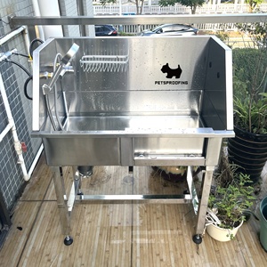 Baignoire <span class=keywords><strong>de</strong></span> toilettage pour chien en acier inoxydable portable, en stock, vente en gros professionnelle, écologique, machine à laver pour bain, utilisation en extérieur/intérieur - Product Image 4