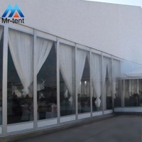 Tente de mariage en verre moderne de luxe chapiteau couverture en PVC à toit transparent avec cadre en aluminium pour les fêtes en plein air utilisation en entrepôt