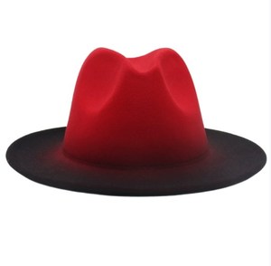 Sombrero bombín de estilo francés-Sombrero de fieltro de <span class=keywords><strong>tweed</strong></span> de color degradado de dos colores con pintura en aerosol-Sombrero de <span class=keywords><strong>tweed</strong></span> de Jazz de estilo masculino y femenino - Product Image 4