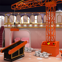 Maison de jeu intérieure utilisation sur le chantier de construction grande grue équipement de parc d'attractions intérieur jouets de jeu de rôle pour enfants