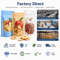 Sachet refermable pour chips de pomme, chips de noix de coco, granola, avec fenêtre transparente, sachet autoportant pour emballage de noix