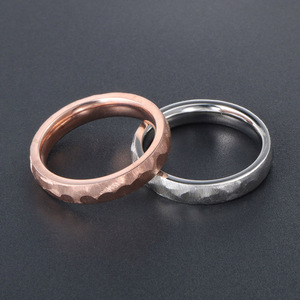 <b>Couple</b> <b>Rings</b> Rose Gold Titanium Steel Geometric Wedding Bands Unisex Jewelry - Product Image 4