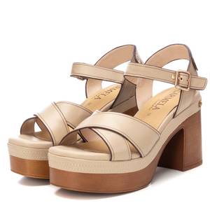 Sandales à talons pour femmes Carmela, beige, plateforme, talon bloc, chaussures d'été - Product Image 4