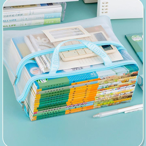 B4 Kích thước hợp pháp Nylon tài liệu túi rõ ràng có thể nhìn thấy lưới dây kéo túi văn phòng trường tập tin giấy đóng gói xử lý hợp pháp nộp hồ sơ sản phẩm - Product Image 4