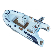 Bateau pneumatique semi-rigide CE Hypalon 12,8 pieds 390, coque rigide en fibre de verre, tube gonflable, bateau de pêche à vendre