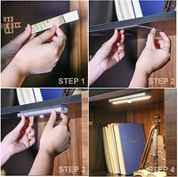 Éclairage sous armoire à télécommande, 3 couleurs, intensité variable en continu, lumières de placard rechargeables, veilleuse tactile sous comptoir