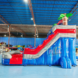 Structure gonflable commerciale en PVC pour parc aquatique, avec toboggan sec et aquatique, idéale pour la <span class=keywords><strong>location</strong></span> événementielle - Product Image 4