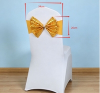 Bandes de chaise extensibles en polyester à sequins, sans nœud, pour mariages, hôtels, banquets et événements – Vente en gros