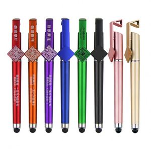 Stylos gel électroniques personnalisés en gros avec support pour téléphone portable, largeur d'écriture 0,5 mm, en plastique - Product Image 1