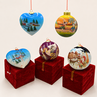 Ornement de Noël personnalisé en verre artisanal de luxe avec boîte cadeau pour cadeaux d'entreprise
