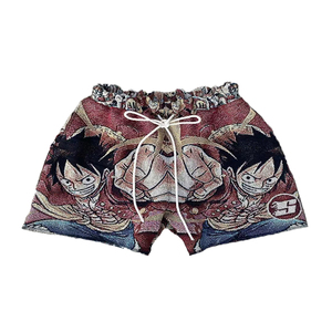 Produttore all'Ingrosso di Pantaloncini Personalizzati in Tessuto Jacquard Misto Policotone con Motivi Cartoon, Stile Hip Hop con Elastico in Vita - Product Image 3