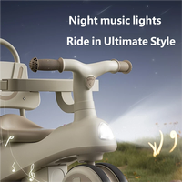 Tricycle multifonctionnel anti-retournement pour bébé avec musique, lumière et pédale