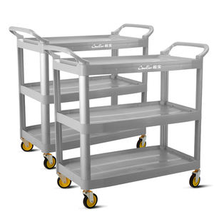 Ruang makan dapur 3 Tingkat kualitas baik keranjang utilitas layanan makanan baja tahan karat komersial troli pengiriman makanan - Product Image 3