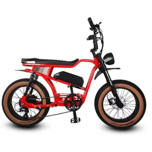 20 นิ้วไขมันยาง E-Bike 350 W 750 W 13.4AH รุ่นใหม่จักรยานเบรค Chopper ชายหาดครุยเซอร์ ebike ยาวกว่ากรอบไฟฟ้า b