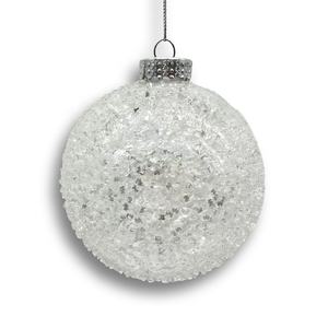 Bsci เครื่องประดับแก้วคริสต์มาสของบริษัทเครื่องประดับชิ้นส่วนแก้วลวดลายทำด้วยมือแก้วรูปทรงดาวน้ำแข็งเครื่องประดับคริสต์มาส - Product Image 2