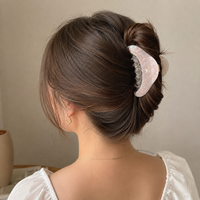 Nouvelles pinces à cheveux coréennes haut de gamme en acétate semi-circulaires 7 cm – Élégantes, douces, tendance, personnalisées, qualité requin