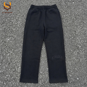Casual Wear High Quality Custom <b>3D</b> Embroidery logo Grey Pullover <b>Hoodies</b> and Baggy Sweatpants Set Jogging Suit - Product Image 5