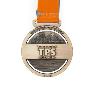 cheap 50mm sport metal blank custom medal with lanyard