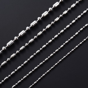 Collier tendance en acier inoxydable avec perles, chaîne de cou en bambou pour hommes et femmes, non décolorant, ras-du-cou couleur argent, bijoux en métal - Product Image 4