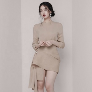Office Work Wear Sets Skirt Long Sleeve Two Piece <strong>Style</strong> Irregular Body-con <strong>Dress</strong> - Product Image 2
