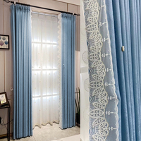 Moderne minimaliste petit jacquard rose frais occultant rideaux de haute précision fini chambre à coucher salon lumière luxe personnalisé.