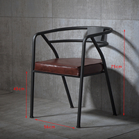 Modern Classic Metal Outdoor Leather Chair Cafe Side Chair for Coffee Shop Outdoor Furniture