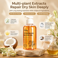 Huile de Douche Prête à l'Expédition en Stock aux Extraits de Fleur de Tubéreuse Botanique Hydratante, Nourrissante et Adoucissante pour Peaux Sèches