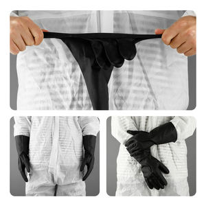 Aangepaste Groothandel Zwart Zuur En Alkali Anti-Corrosie Anti-Slip Rubber Handschoenen Gedrukt Logo Auto Reparatie Chemische Huishouden - Product Image 6