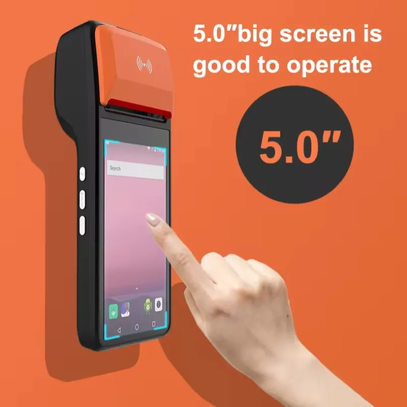 高品質5インチPOS課金タッチスクリーンスマート携帯レジAndroidモバイル小売POSシステムレストラン用