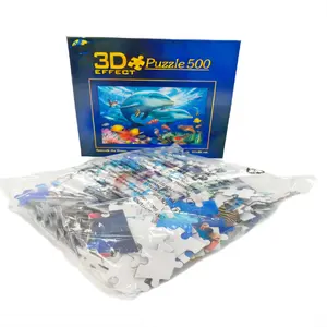 กล่องเกมปริศนา3D 1000ชิ้นสำหรับผู้ใหญ่500ชิ้นตัวต่อจิ๊กซอว์3D