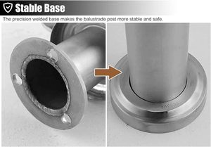 Poste <span class=keywords><strong>de</strong></span> Acero Inoxidable para Barandilla <span class=keywords><strong>de</strong></span> Vidrio <span class=keywords><strong>de</strong></span> 85 cm, Poste para Barandilla <span class=keywords><strong>de</strong></span> Terraza/Escalera, Moderno, Resistente a la Intemperie, Montado en la Terraza para Exteriores - Product Image 6