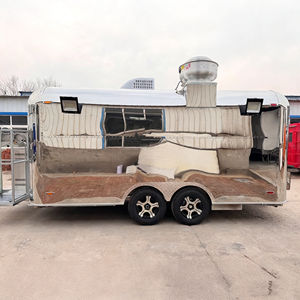 Commercial Multi Functional Stainless Steel 4-Wheel Food <b>Cart</b> Coffee Beverage Ice Cream Fast Food Bar Vehicle for <b>Camping</b> Street - Product Image 2