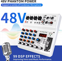 Console de mixage audio portable 6 canaux, 99 effets sonores, console audio professionnelle pour PC, streaming en direct, podcasting, spectacles de DJ