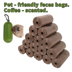 Bolsas Biodegradables y Ecológicas para Desechos de Perros, con Aroma a Café, en Rollo, en Caja, Bolsas de Plástico para Excrementos de Mascotas - Product Image 1