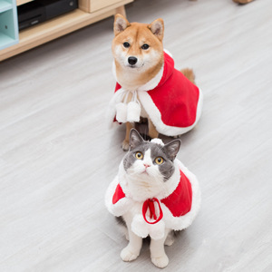 Sanchi Nouvel An Noël Chat Chien Chiot Petite Robe Cape Rouge en Polaire Unie pour Animaux Mignons Chaton Lavage à la Main Petits Animaux L - Product Image 5