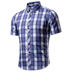 Chemises habillées d'été décontractées pour hommes, coupe classique, 100 % coton popeline, écologiques, unies, séchage rapide, col boutonné, grandes tailles, respirantes - Product Image 1